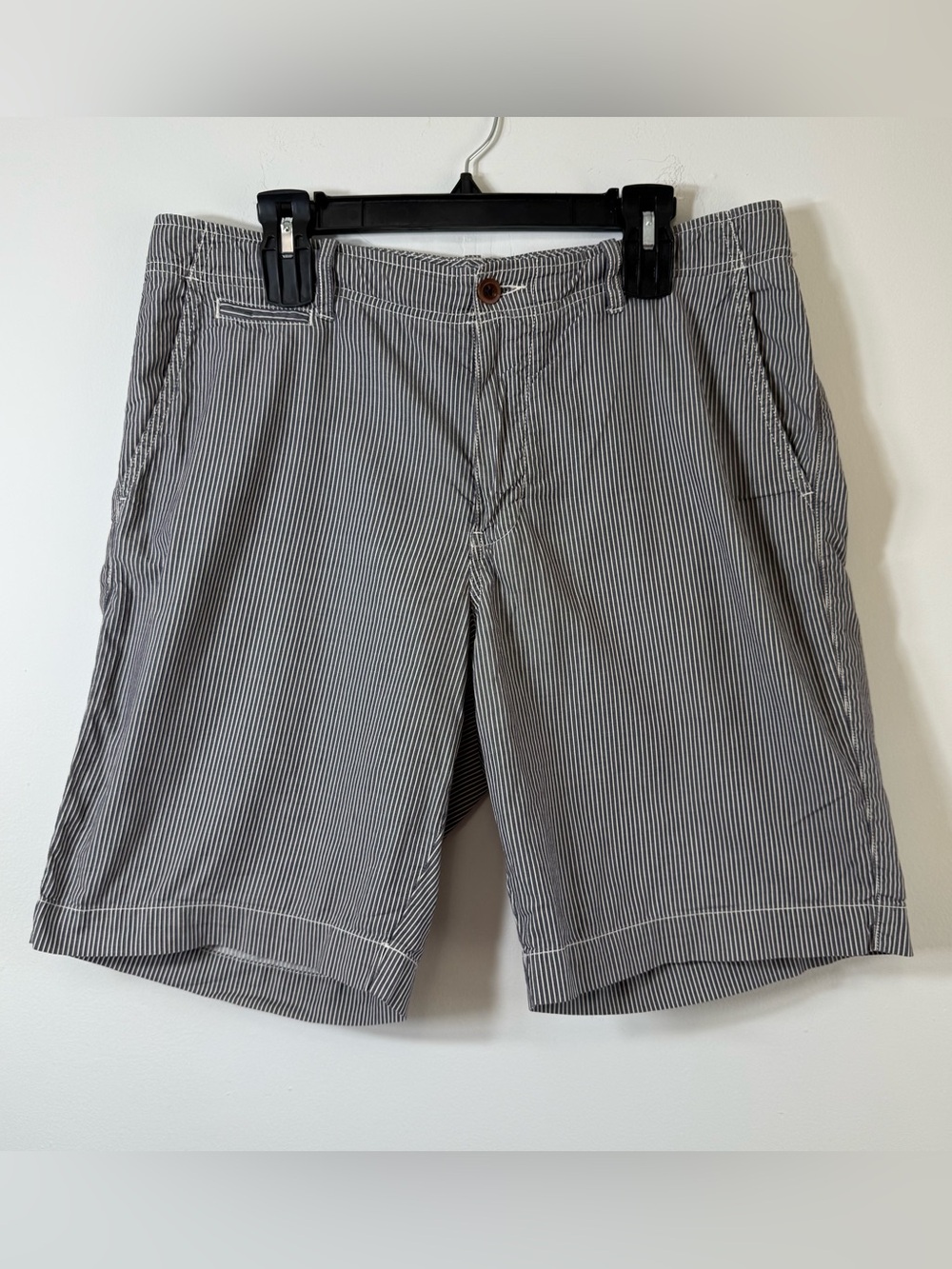 J.Crew Mens 34W Striped Field Shorts Flat Front 100% Cotton